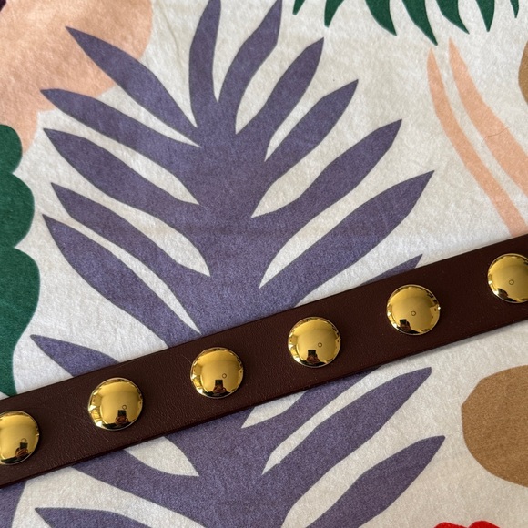 Madewell Studded Western Belt in Soft Mahogany. Gold-Accents. Women Size L. - Picture 7 of 10